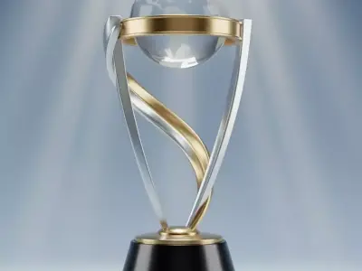 Elegantly Designed Global Achievement Trophy 3D model