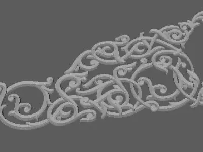 Central decor ornament for furniture 3D model 580