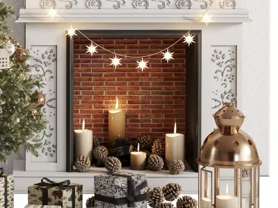 Christmas Tree and Decoration Set 009 3D model