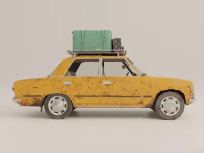 Lada Vaz 2101 Lowpoly game-ready Low-poly 3D model