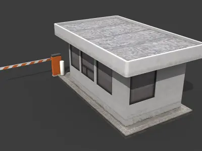 Security Booth Low-poly 3D model
