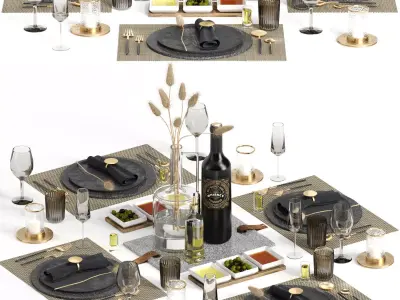 tableware set11 Low-poly 3D model