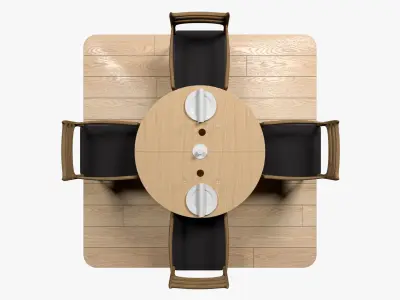 Restaurant Table and Chair 3D model