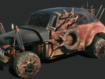 Mad max fury road car 3D models Low-poly 3D model