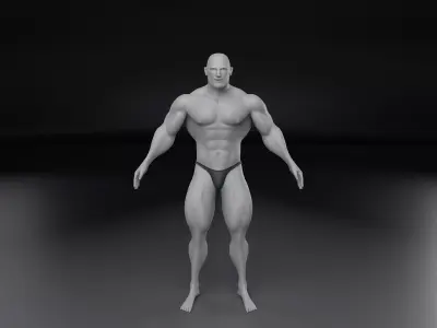 Base Mesh - Human Body - Muscular Male V2 3D model