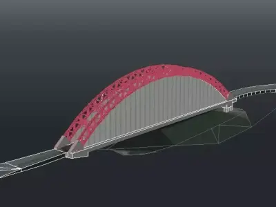 Qingchuan Bridge Low-poly 3D model