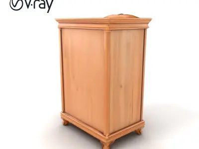 Ornate Wood Armoire model pack Low-poly 3D model