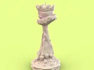 Skull Queen chess piece 3D print model