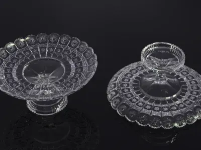 decorative silver cake stand 3D print model
