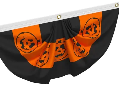 Halloween Pumpkins Bunting Flag 3D model