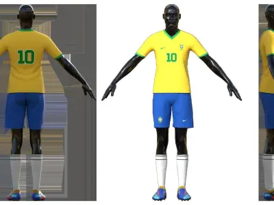 Football Soccer Uniform Low-poly 3D model