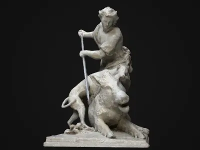 Meleagre Statue Low-poly 3D model