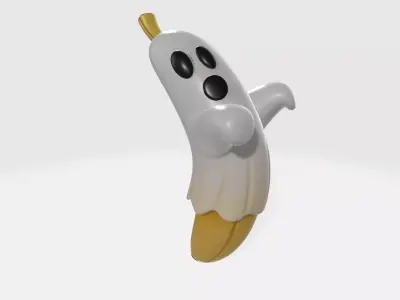 Banana Ghost Figurine Cute Halloween Decor Spooky Ghost 3D print model