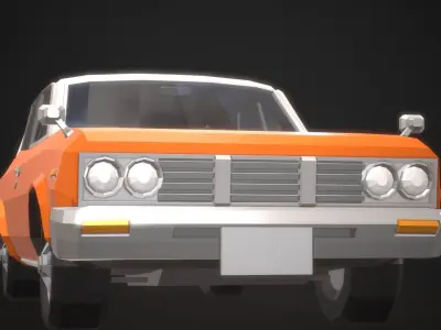 Low-Poly Retro City Car 02 Low-poly 3D model