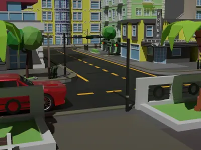 Low-Poly beatch city Low-poly 3D model