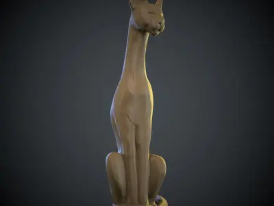 Cat sculpture 3D model purchase