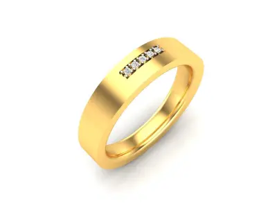 Band 3dm Render Details gold wedding with diamonds 3D print model