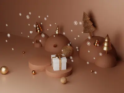Holiday Advertising Product Podium 3D Model Collection