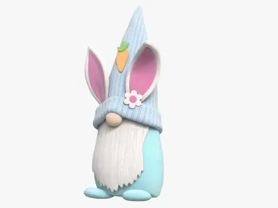 Easter Plush Doll Gnome 3D model