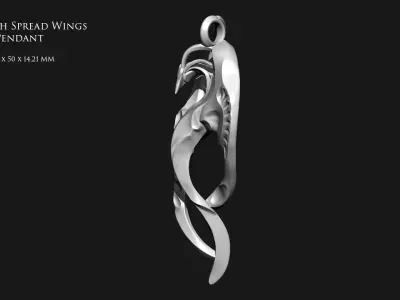 Bird with Spread Wings Pendant 3D print model