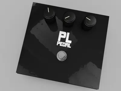 Distortion-Pedal guitar pedal with two knobs 3D model