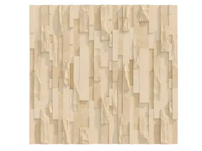 Stone rock wall splinter slab 02 3D model