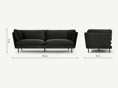 double- sofa- fabric-  wicker 3D model