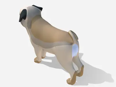 Cartoon Dog - Pug Low-poly 3D model