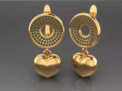 Heart earrings 3D print model
