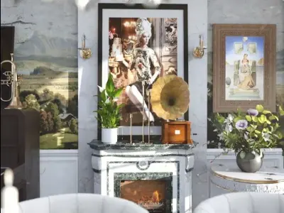 Victorian Room Interior Scene  3D model