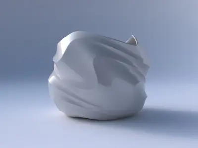 Bowl Spheric wavy with pronounced horizontal sections 3D print model