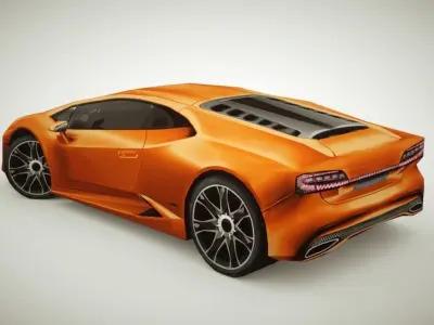 Generic Supercar v9 multicolors Low-poly 3D model