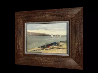 Beach Oil Painting 3D model