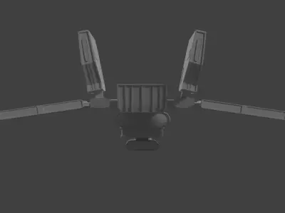 HWK-290 spaceship with two lights Free low-poly 3D model