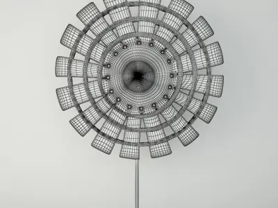 Wood Loom Wheel on Recycled Iron Stand 3D model