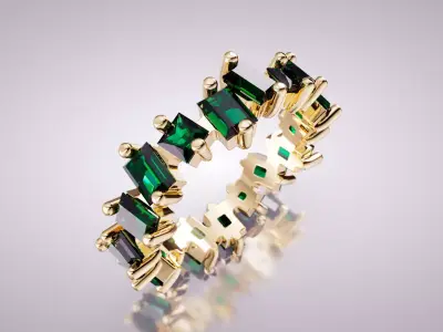Emerald-Cut Eternity Band Ring 3D print model