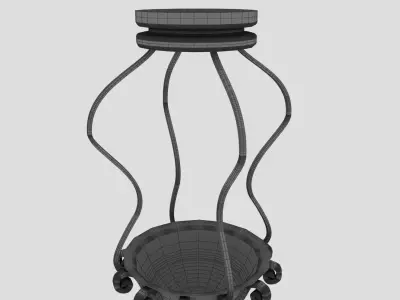 Hanging basket flowerpot luxurious 3D model 3D model