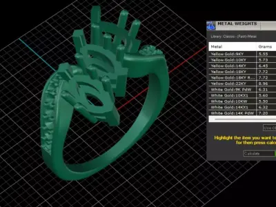 ring woman  3D print model 7