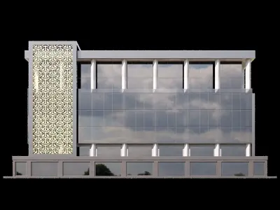 12 Modern Glass Building 3D model