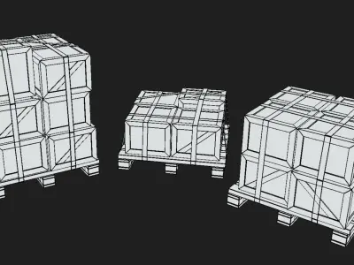 Street Crate Set Free 3D model