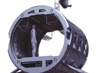 Space living pod  Free 3D model