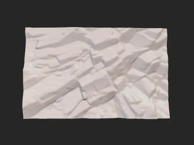 Eroded Granite Stone Wall Prop 3D model