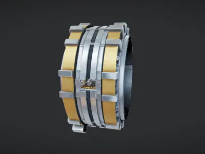 Futuristic turbine engine 3D model