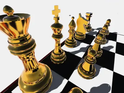 chess bord Low-poly 3D model