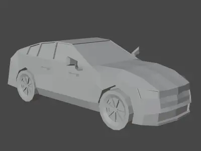Low-poly standard black car Free low-poly 3D model