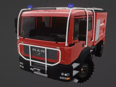 MAN TGA Firetruck 3D model