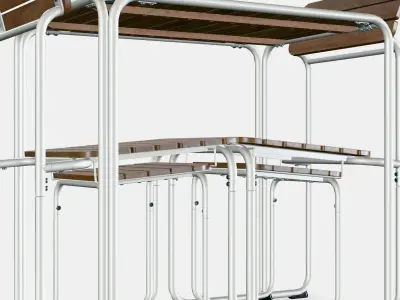 FURUON dining table with 2 chairs  2 stools 3D model