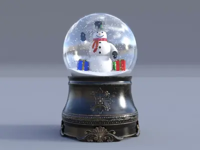 Snow Globe For Christmas Low-poly 3D model