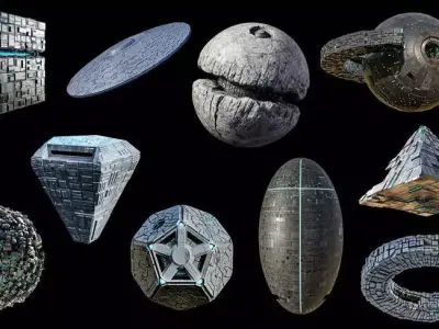 Spaceship Pack UE5 Low-poly 3D model