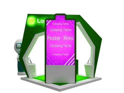  kiosk partition booth a57 3D model